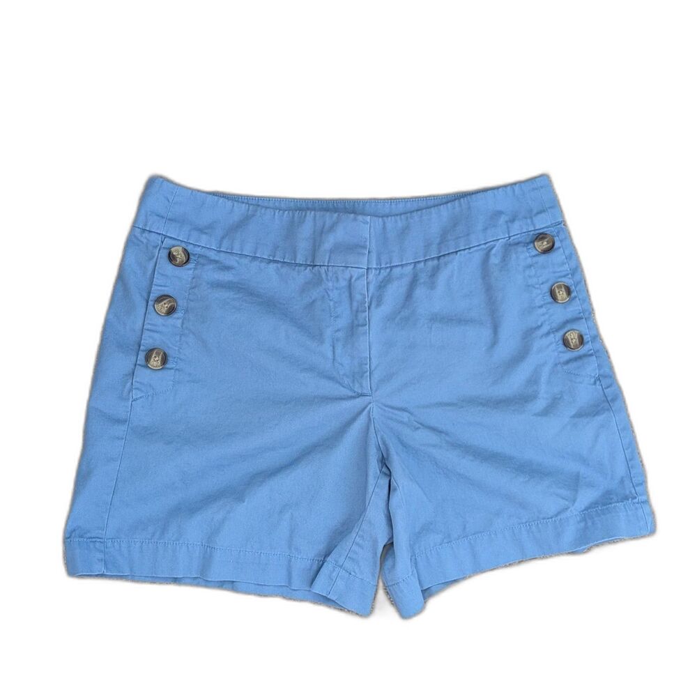 LOFT Blue Sailor Cotton Shorts Women's 8 Nautical Coastal Beachy Summer